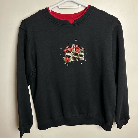 Vintage Grandma Sweater Poinsettia Basket Women's size XL New w/tags embroidered - Picture 9 of 9